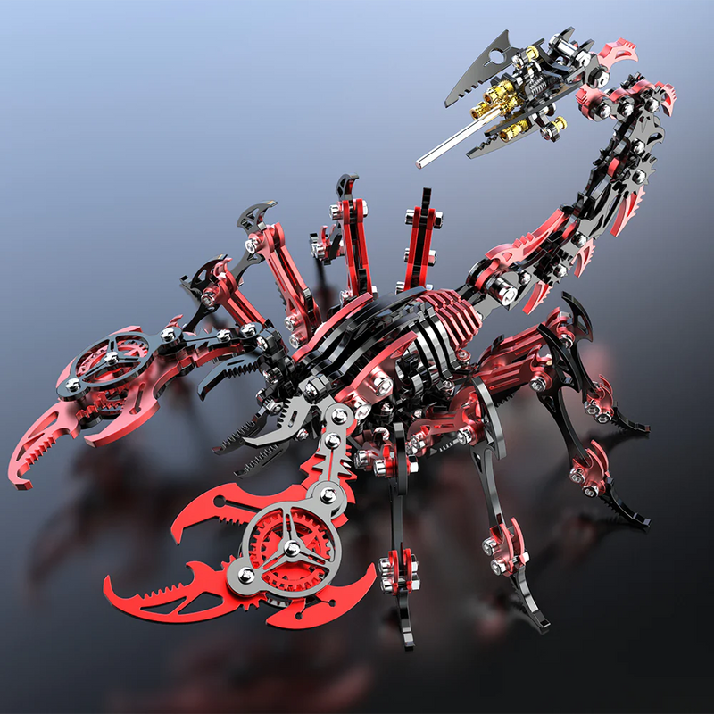 3D Mechanical Scorpion Metal Puzzle Red Black Model Kit