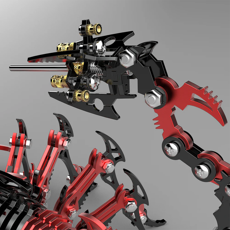 3D Mechanical Scorpion Metal Puzzle Red Black Model Kit